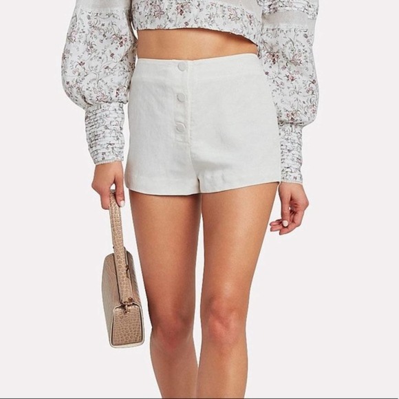 Sir. The Label Laney Linen High-waist Button Front Mini Shorts Size XS - Picture 15 of 16